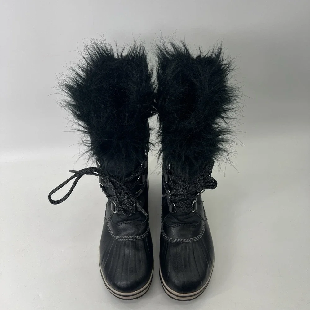 Sorel Big Girls Youth Boots Size 4 Tofino Tall Snow Waterproof Faux Fur Black